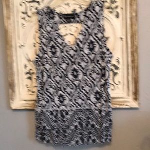 X Large Navy Blue Paisley Top